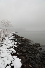 Snowfall on the Rocks